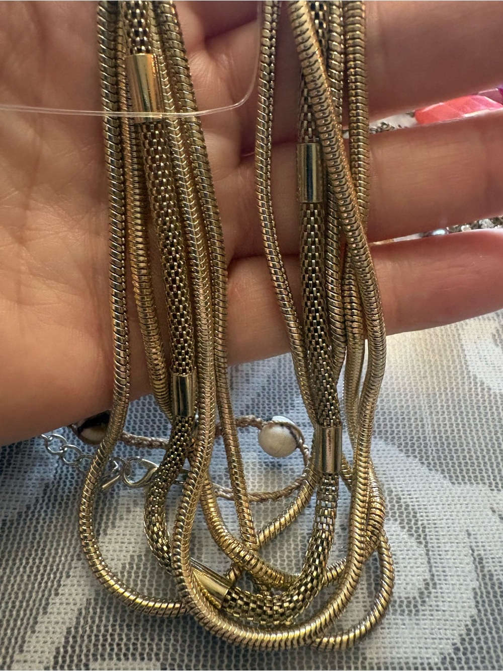 Gold-Tone Multi-Strand Women's Necklace mid century
